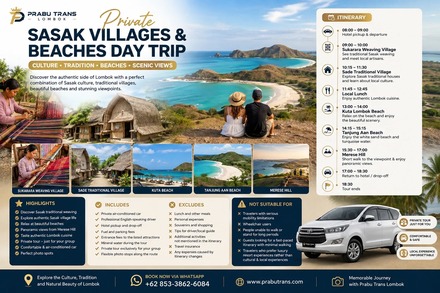 Private Sasak Villages & Beaches Day Trip